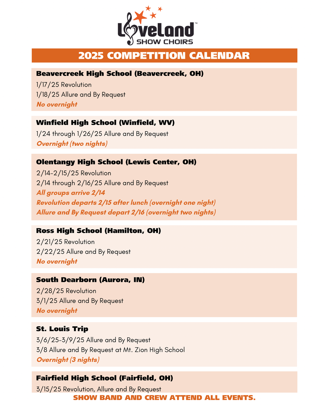 Calendar — Loveland Show Choirs