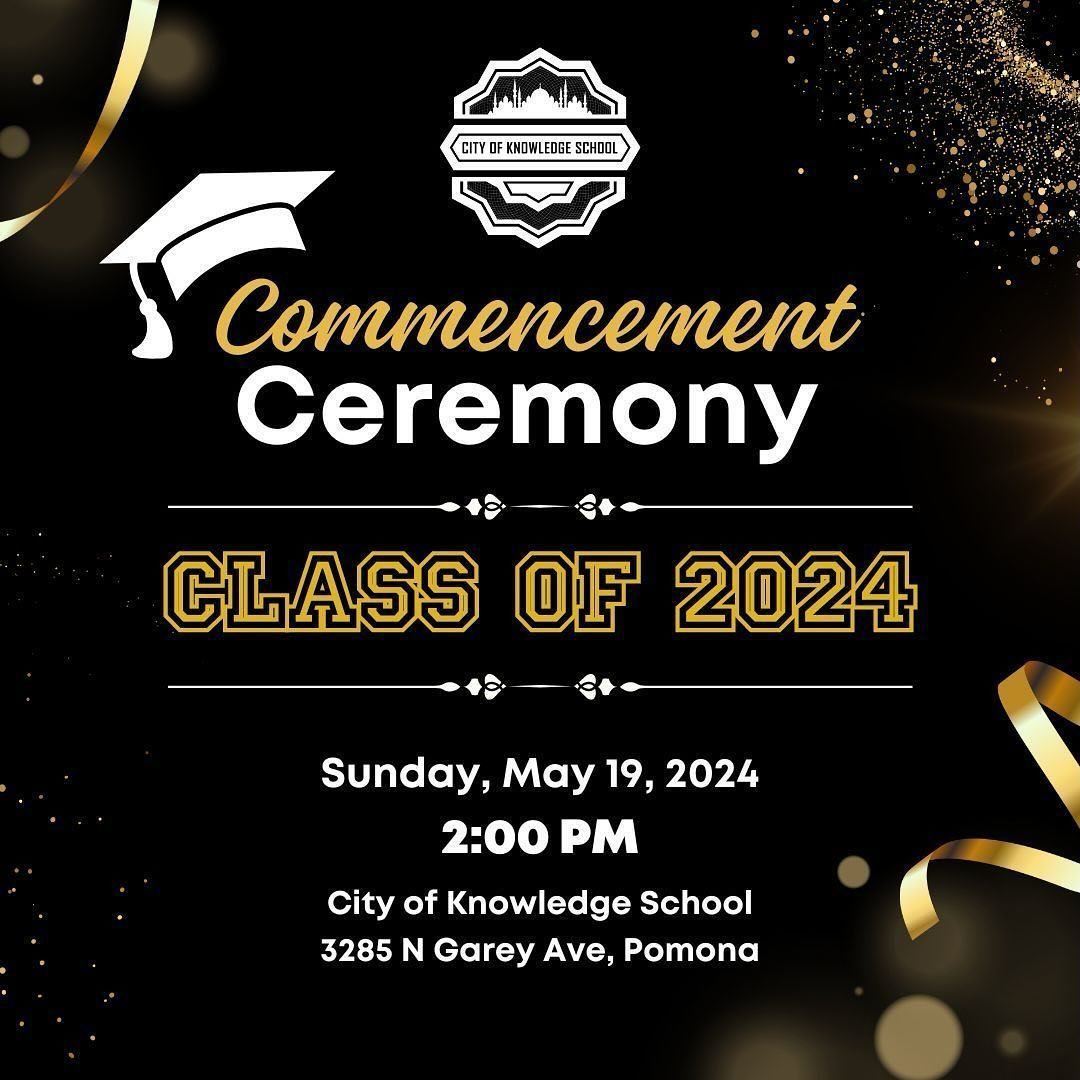 The 2024 Commencement Ceremony is approaching very fast! Please join us on Sunday May 19, 2024 at 2:00 PM, to celebrate the 5th, 8th, and 12th grade classes of 2024, who have worked so hard and made us so proud in achieving this milestone! Admission 