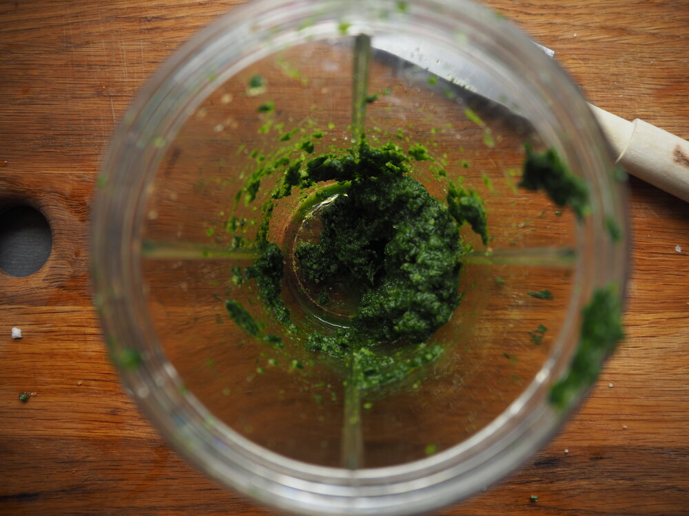 Pop into a food processor and blend to a pesto like paste