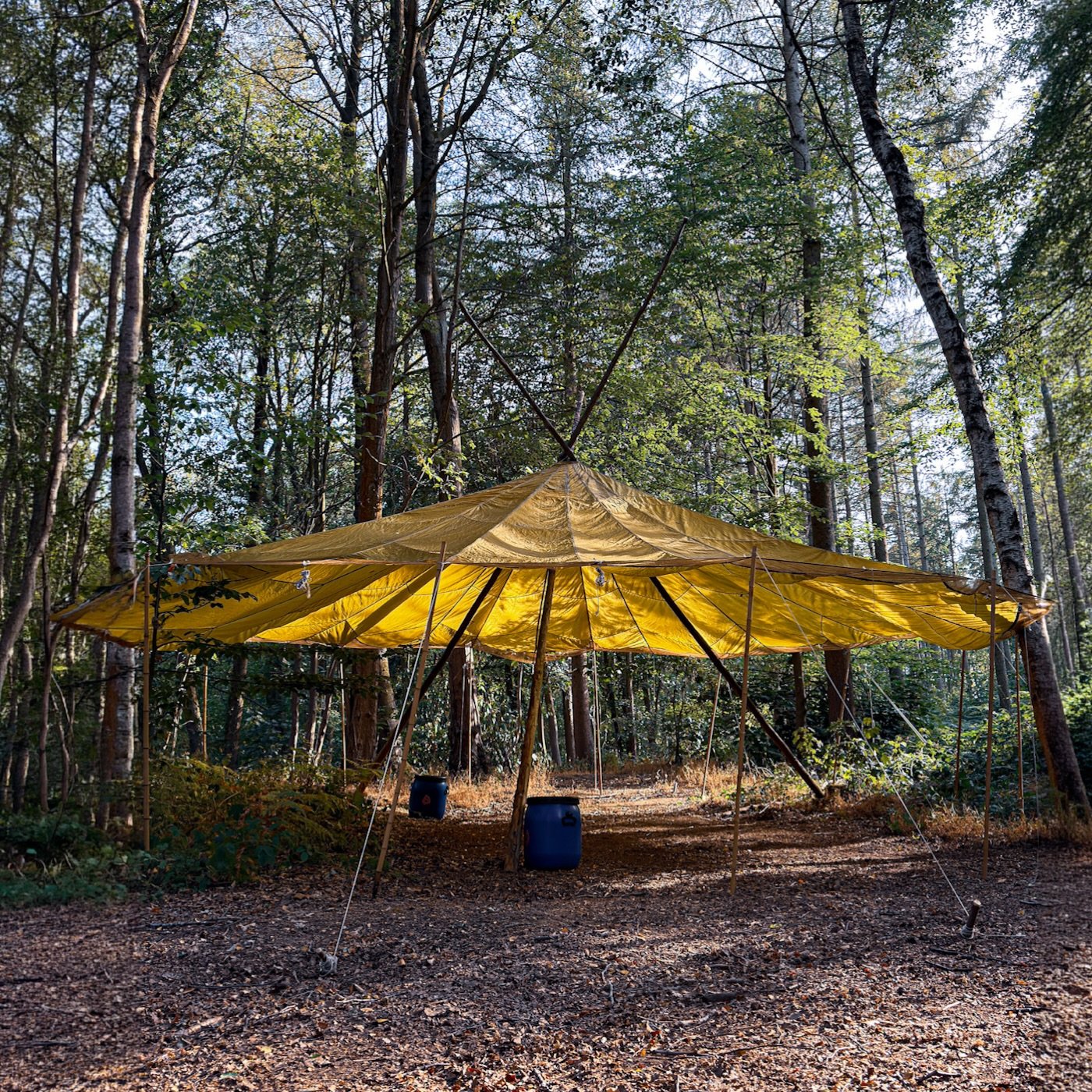 Shelter for shade this summer. 
As the summer season rounds out over the next couple of weeks we see the Howl Autumn courses move into the woods, and a steady shift into cooler and hopefully wetter days. 
 
We sometimes deploy a parachute shelter ove