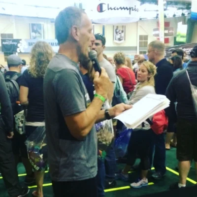 Rudy Navotny making announcements at the expo right behind me!