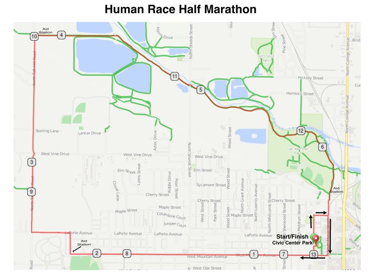 2016 Human Race Half Marathon Route