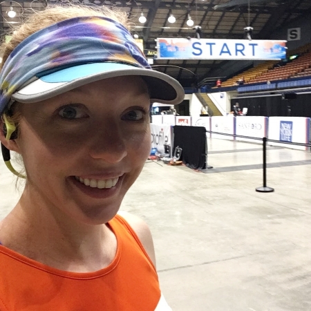 Someday I'll learn to look awake in a pre-race picture... :P