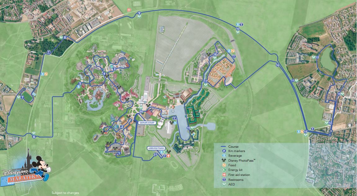Inaugural Disneyland Paris Half 2016 Map