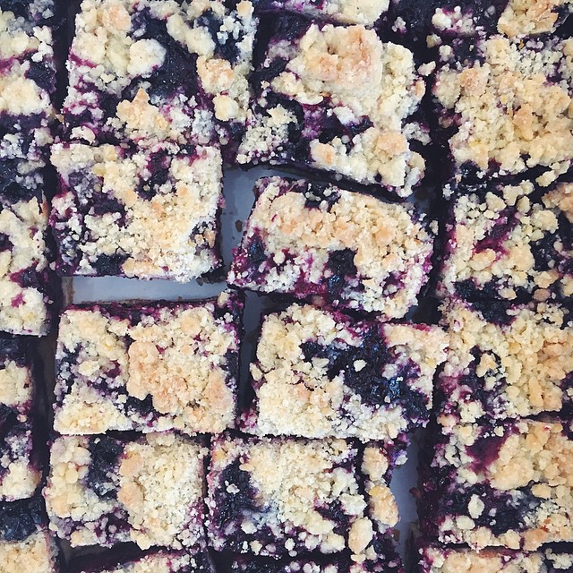 Another successful #lacakeclub meeting today! Special thank you to Russ @handcraftandhart/#handcraftandhart for hosting us! So many delicious desserts today including these blueberry crumble bars by @anchary. After cake club we need nap/sugar coma cl