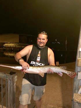 Nice Gar caught right off the fishing dock
