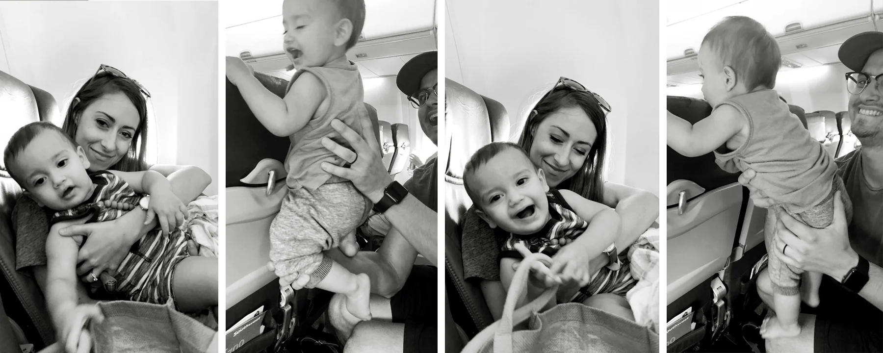 Entertaining a toddler on a plane is a work out!