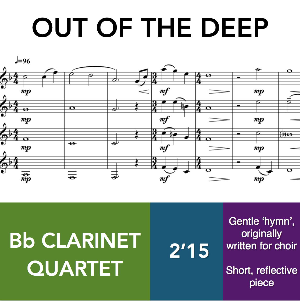 Out of the Deep - Bb Clarinet Quartet