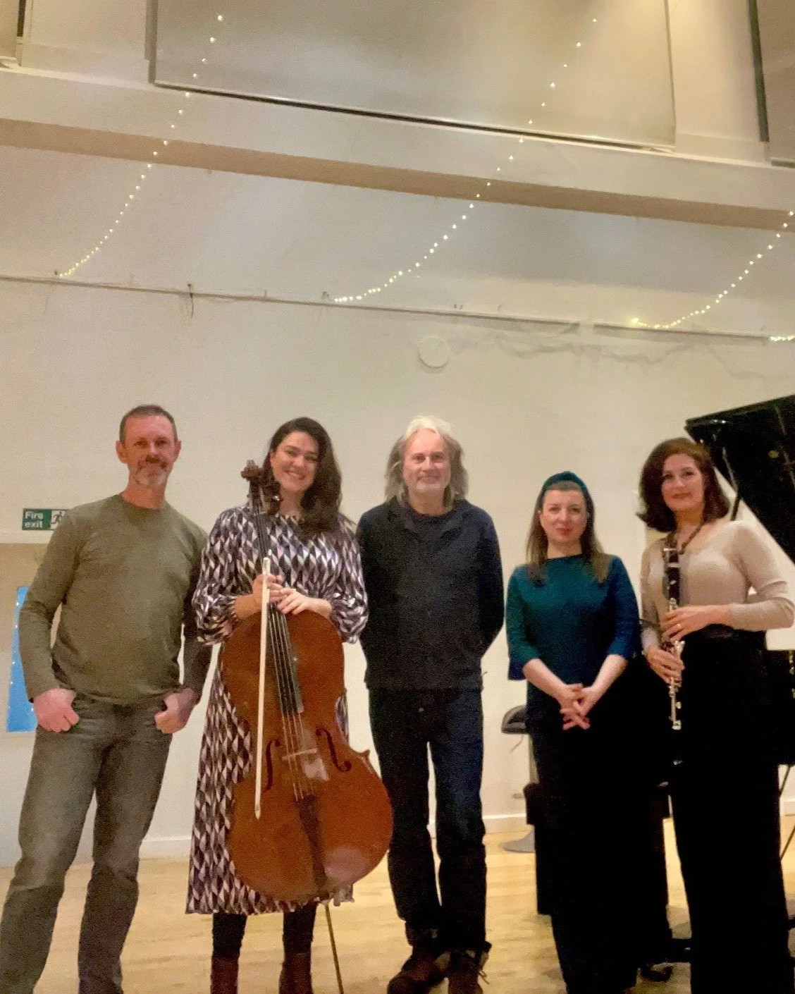 Great to be recording a short piece of mine called 'Heads On Sticks' last night. 
(Who needs feet!)

Beautiful and funky playing from @triosonorit&eacute;: @ozlem_celik_tercanli (clarinet), @darylgiuliano ('cello), @jelena.piano (piano). Thanks John 