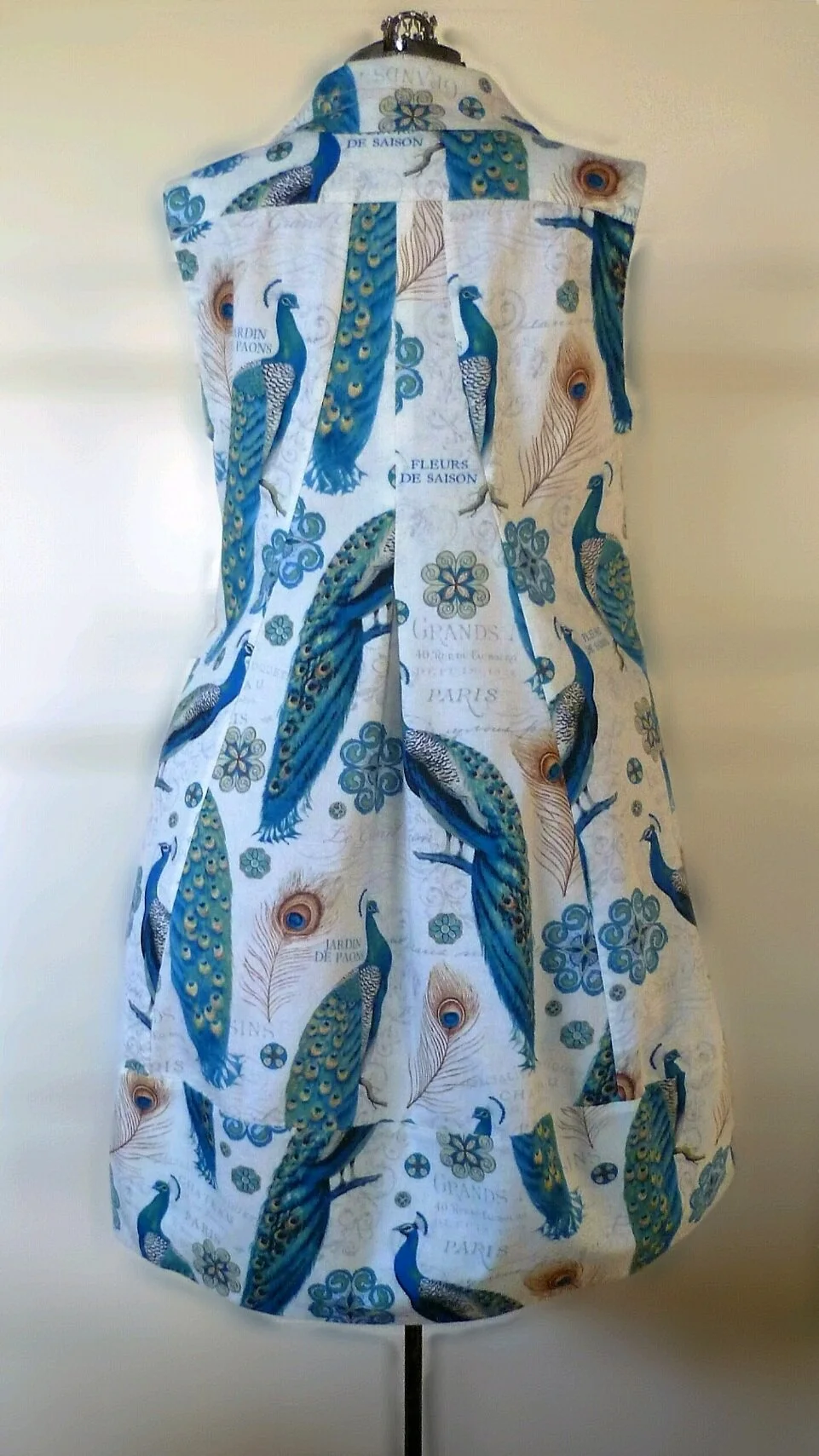 mash-up dress - s/m "french peacocks"  darling dearie