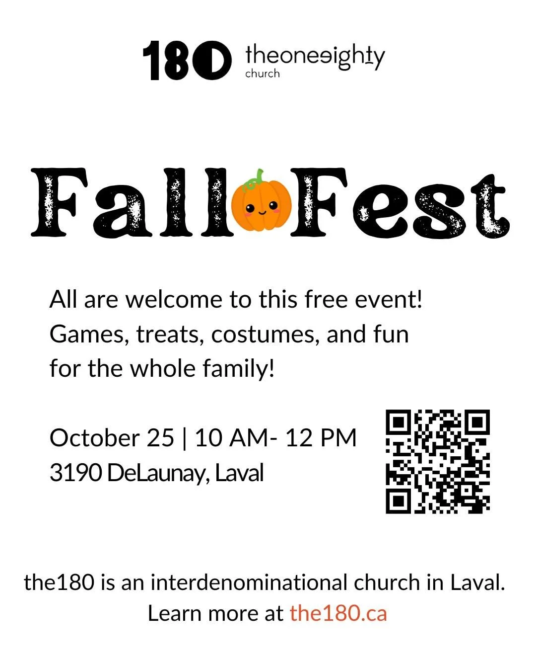 Who are you inviting to Fall Fest?

If there's a family that you've wanted to invite to church, Fall Fest is a great way to invite them to come out to the180 warehouse for the first time! Kids can have fun with games and activities, while adults enjo