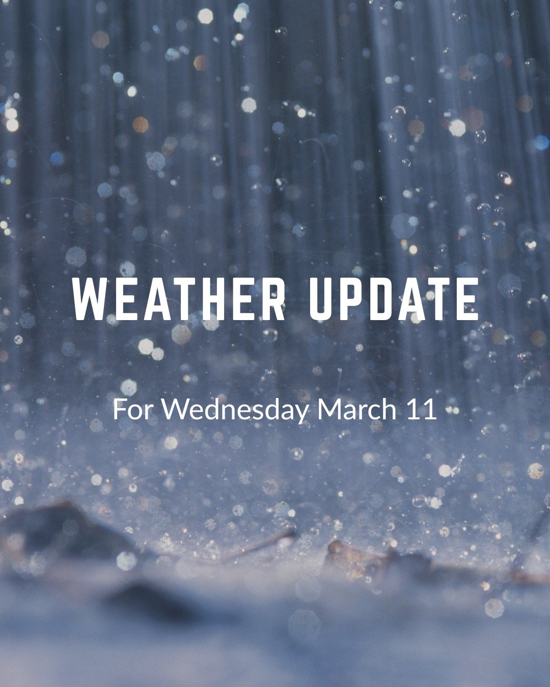 Due to today's freezing rain advisory, tonight's Bible Study will be postponed until next Wednesday March 18 at 7:30 PM.

If you are registered for this Bible Study session, check your inbox for more details.

We will miss being together tonight! Kee