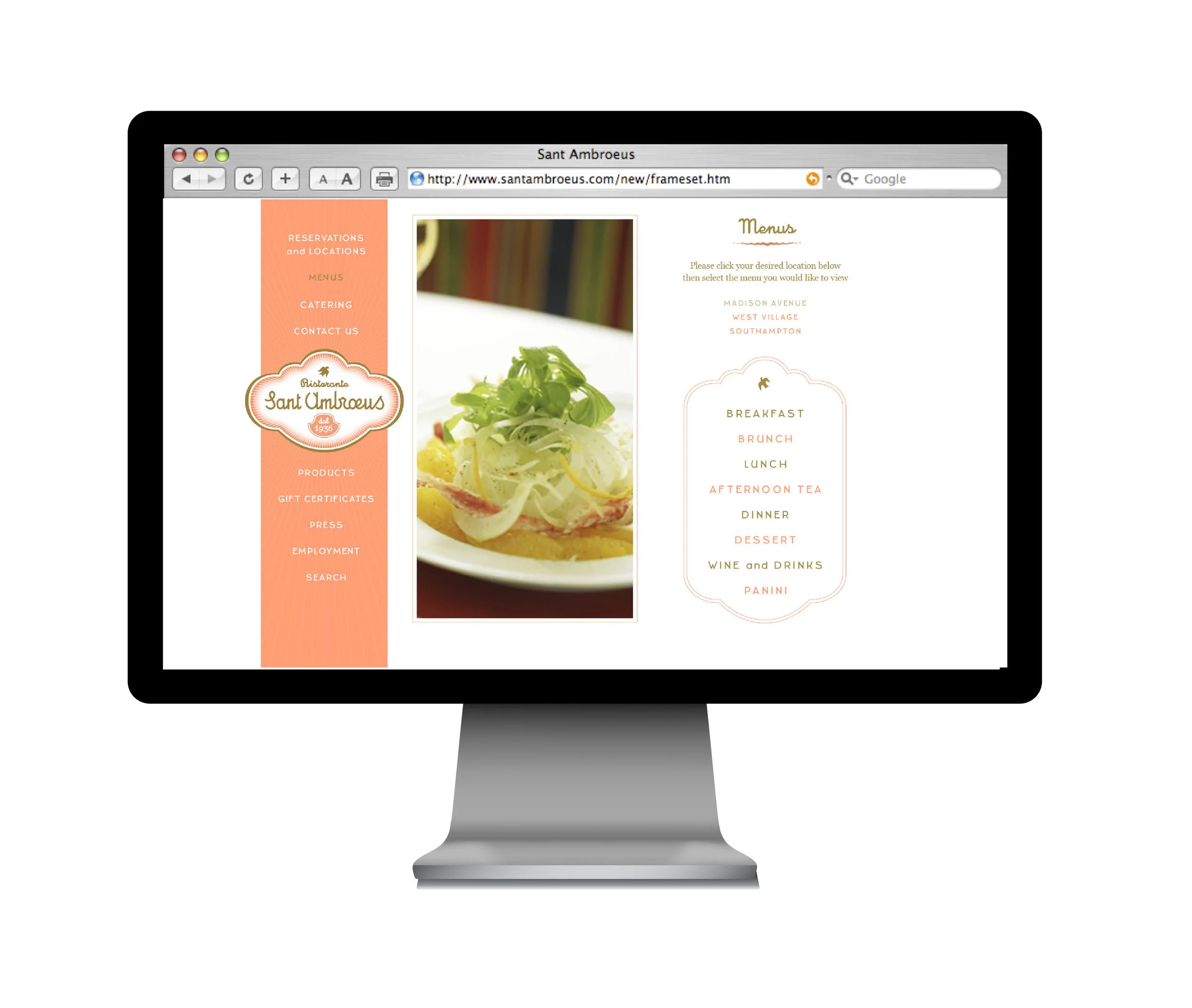  Sant Ambroeus Restaurant home page 