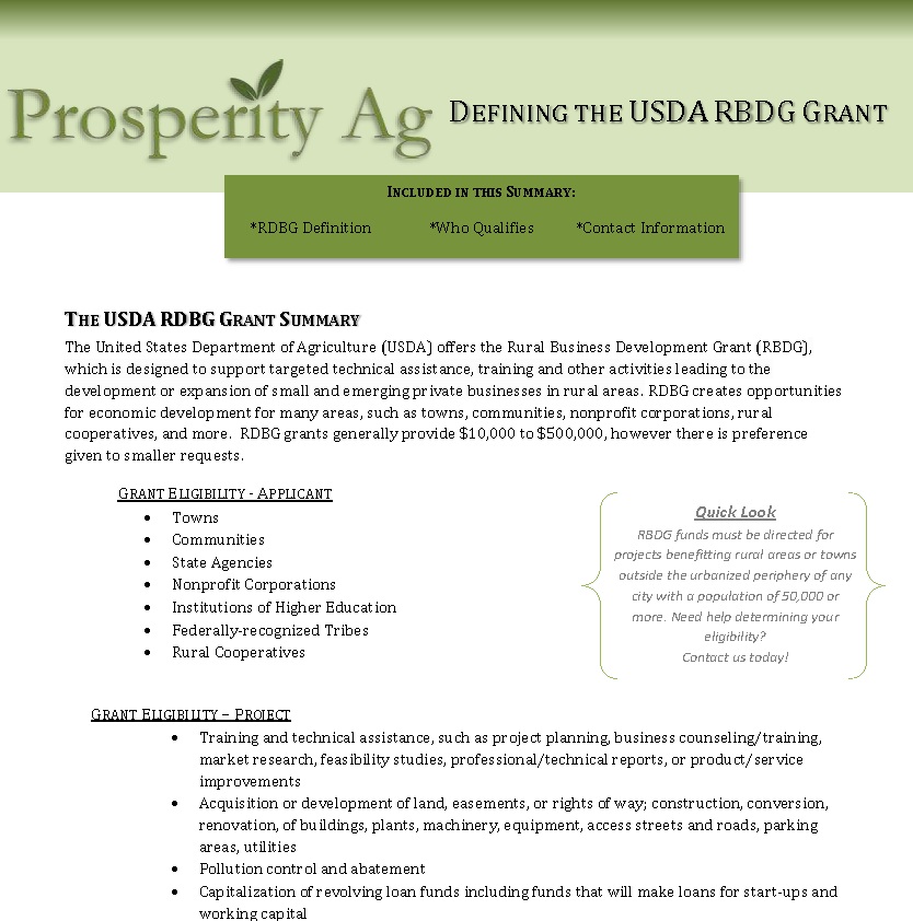 USDA RBDG Program