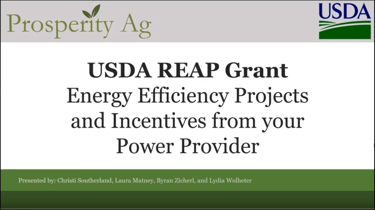 USDA REAP Webinar Energy Efficiencies