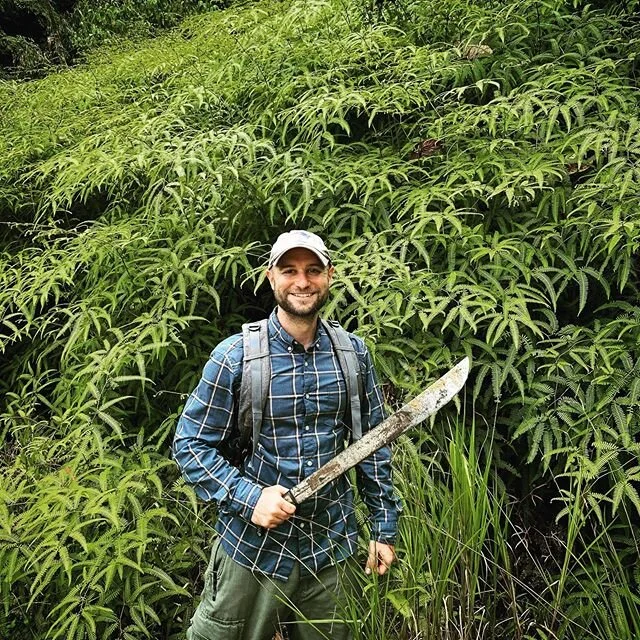 Tom got to clear our way through old jungle footpaths.
