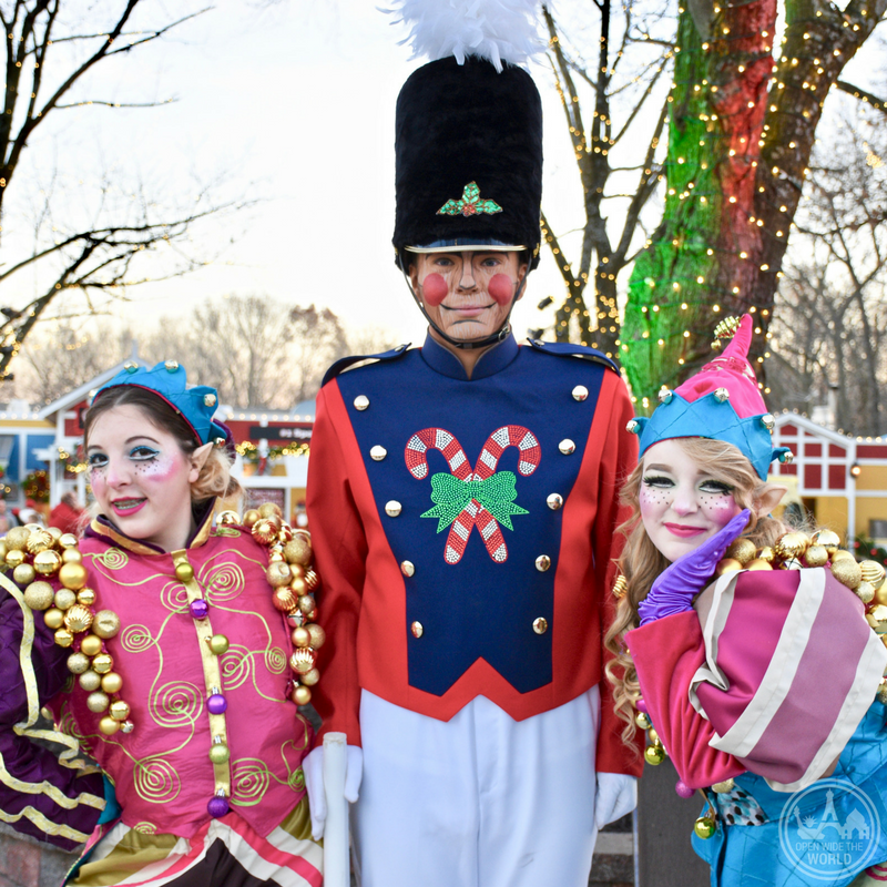 Holiday characters come to life at Worlds of Fun WinterFest. -from Open Wide the World