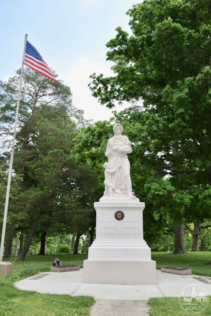 A series of 12 Madonna of the Trail statues can be found along the route from Maryland to California; this one in Richmond.