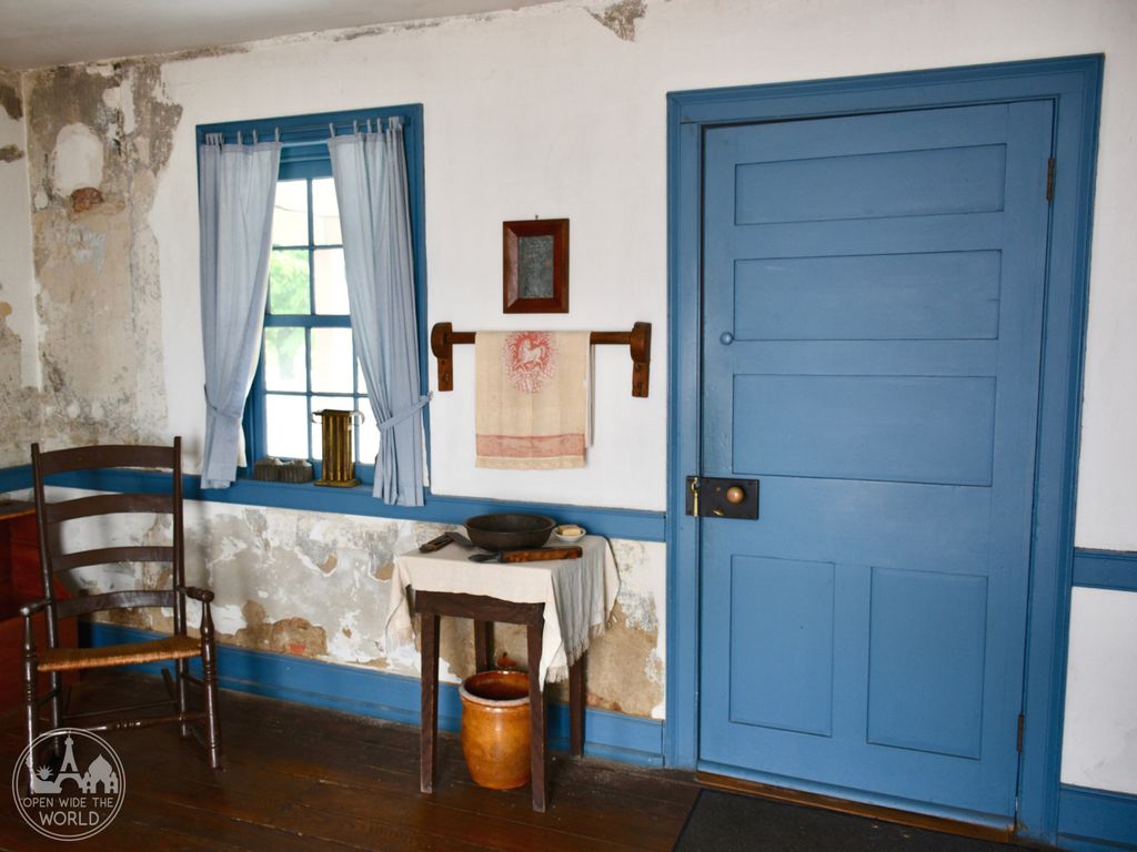 This door is one of five points of egress from a main room in the Levi Coffin House. A similar room in a house of that era would have had one, or two at the most, doors in/out.