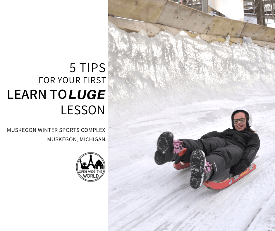Have you ever watched the Winter Olympics and wondered: where can I try the luge? Is there a place to luge near me? How hard is the luge? The Muskegon Winter Sports Complex in Muskegon, Michigan hosts “Learn to Luge” weekends every winter, from December through early March. Check out our tips and tricks for your first luge lesson! #luge #openwidetheworld