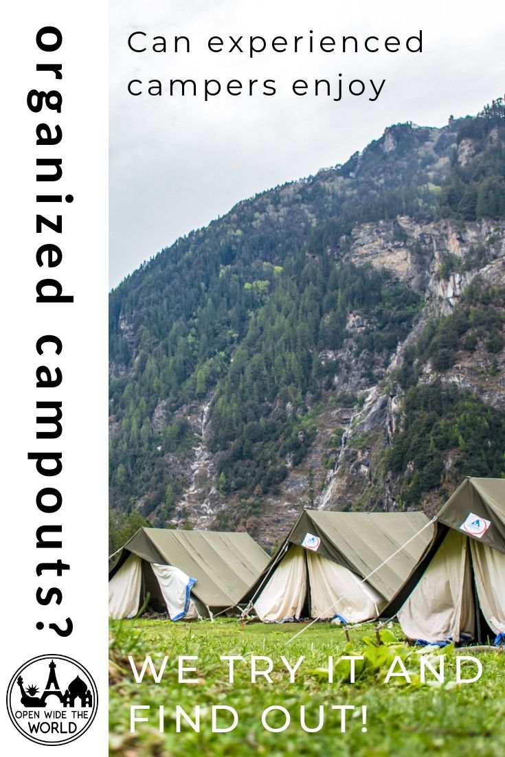 Can experienced, lifelong camping families enjoy a structured, organized, family campout event? We set out on a 24-hour organized, community camping experience to find out! #camping #campingwithkids #openwidetheworld