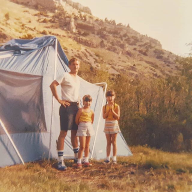 Circa late 1970s. The beginning of my lifelong love of camping. Except back then, I didn't entirely love it. I was scared of bears. I missed my stuffed animals back at home. And my dad cussed the tent up and down every single time he pitched it.
.
Ev