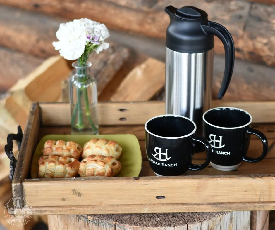 Rawah’s morning coffee and pastries, delivered right to our cabin, helped us to linger longer on our front porch each morning, savoring the mountain air and each other’s company. Rawah Guest Ranch, Colorado