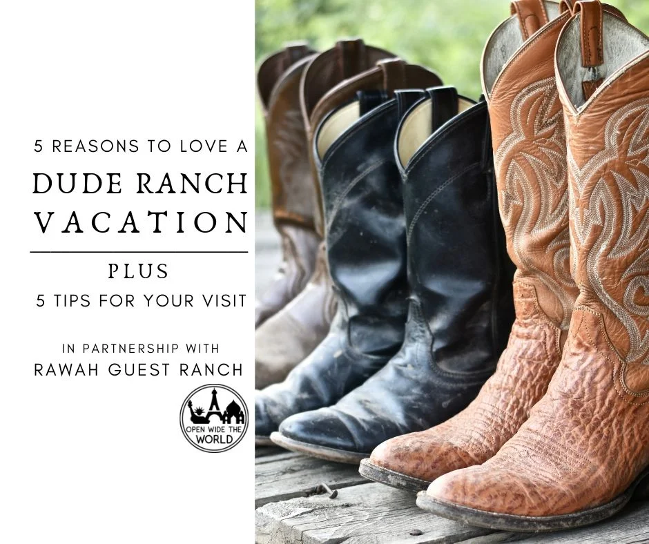 Considering a dude ranch vacation? There is so much more to a dude ranch vacation than just riding horses! Check out 5 things we loved on our stay at Rawah Ranch in northeast Colorado, plus 5 tips for your first time on a dude ranch! #duderanch #openwidetheworld