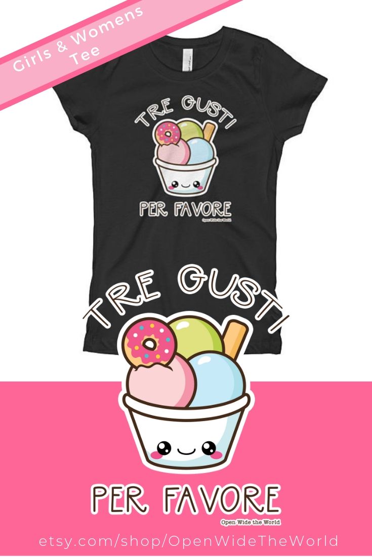 Cute kawaii gelato tee for your trip to Italy!