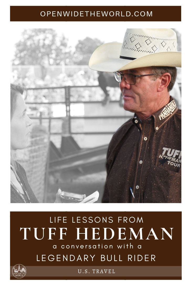 Four-time World Champion bull rider and Pro Rodeo Hall of Famer Tuff Hedeman made a nearby stop on his bull riding tour. He shared some advice with us that's as good out of the bull riding arena as it is in! #tuffhedeman #openwidetheworld