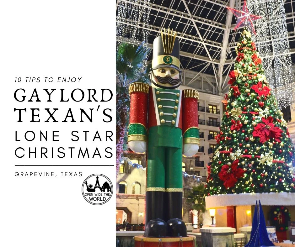 From touring "ICE!" to snow tubing and having milk and cookies with Mrs. Claus, plus all the holiday activities in between. Everything you need to know to plan your family's trip to "Lone Star Christmas" at Marriott's Gaylord Texan Resort in Grapevine, Texas! #lonestarchristmas #openwidetheworld
