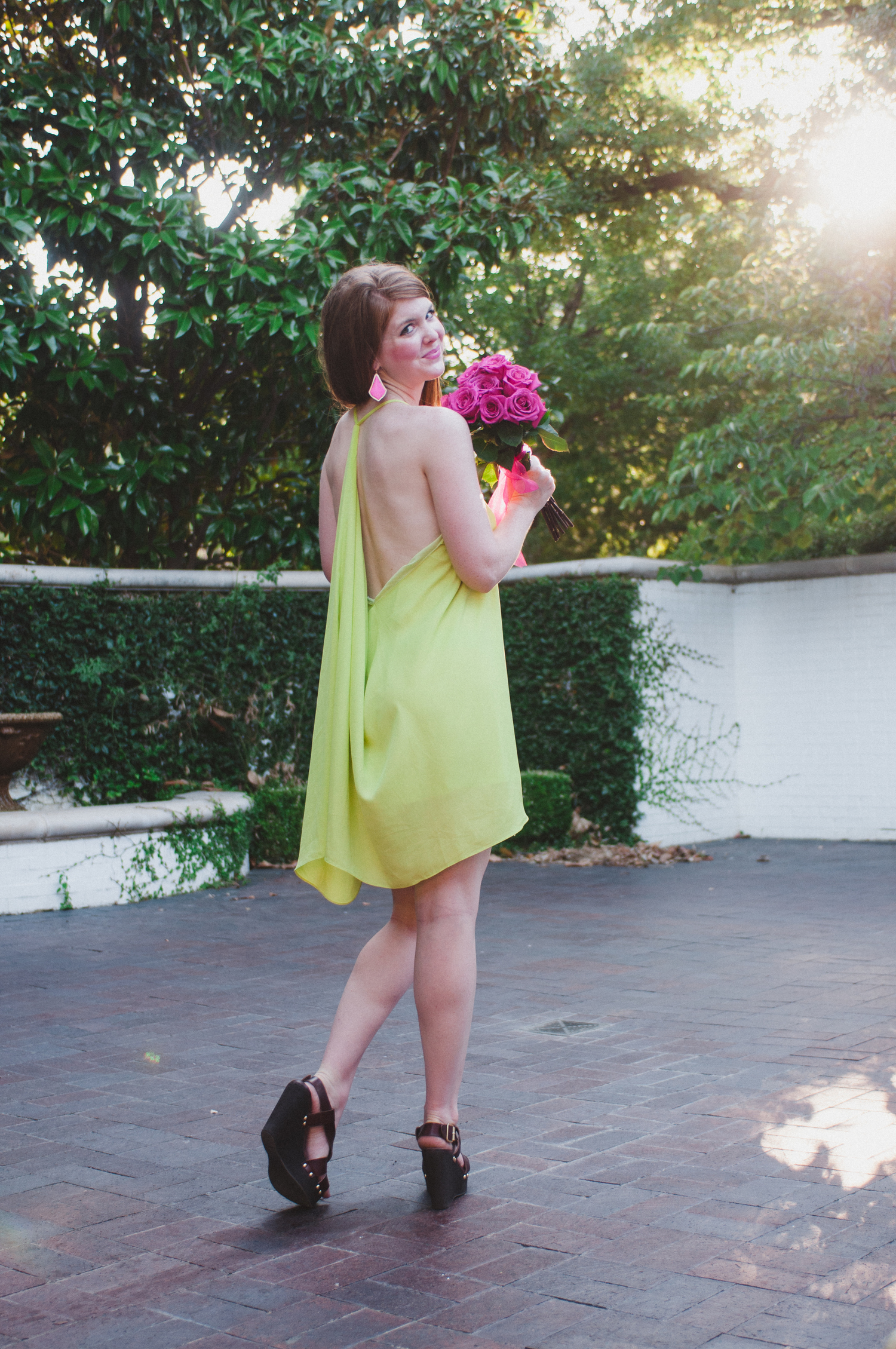 Green Dress, Pink Accents, Balloons, Party, Birthday | Southern Elle Style | Dallas Fashion Blogger