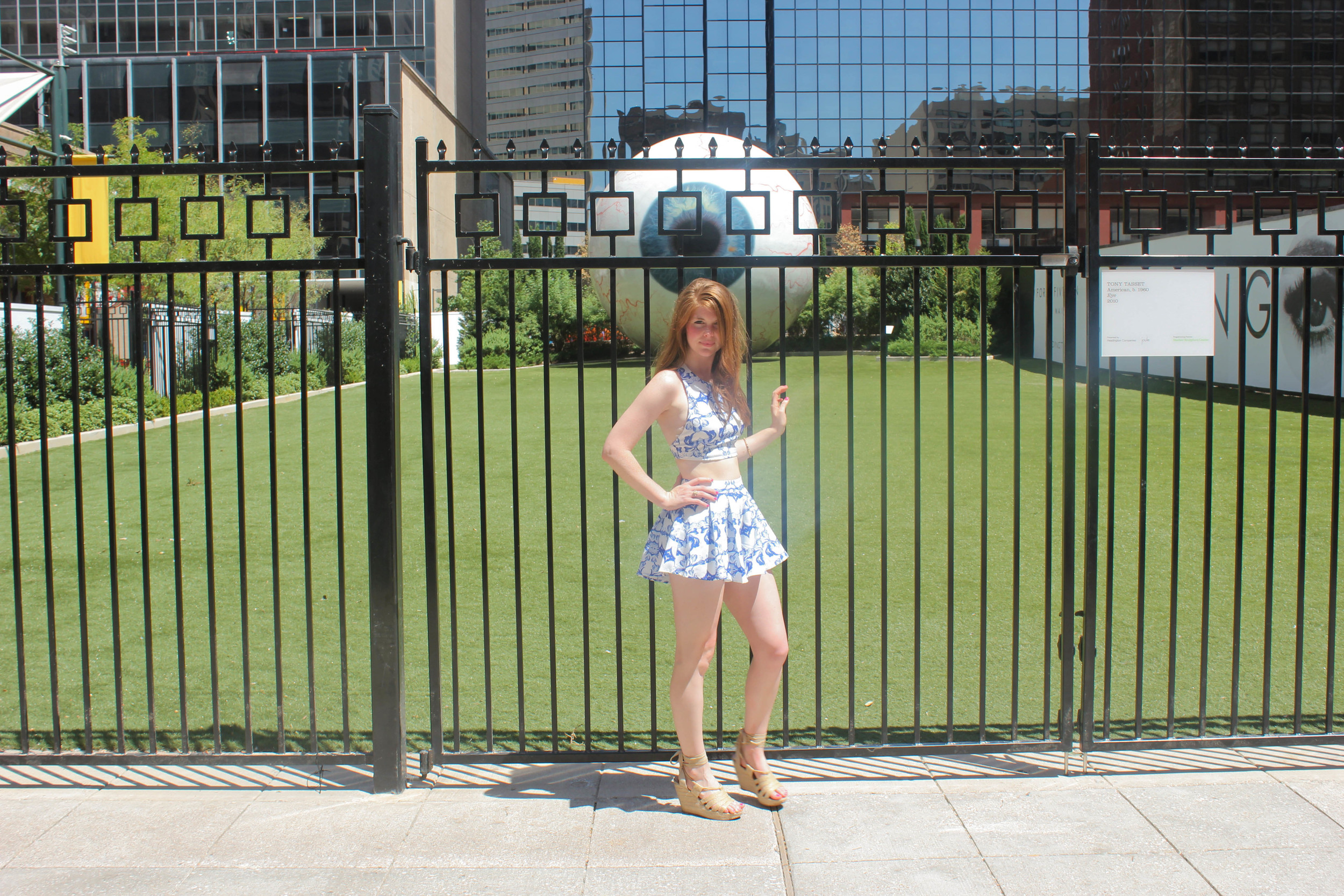 Blue Green Twin Set | Places to eat in Downtown Dallas | Southern Elle Style | Dallas Fashion Blogger