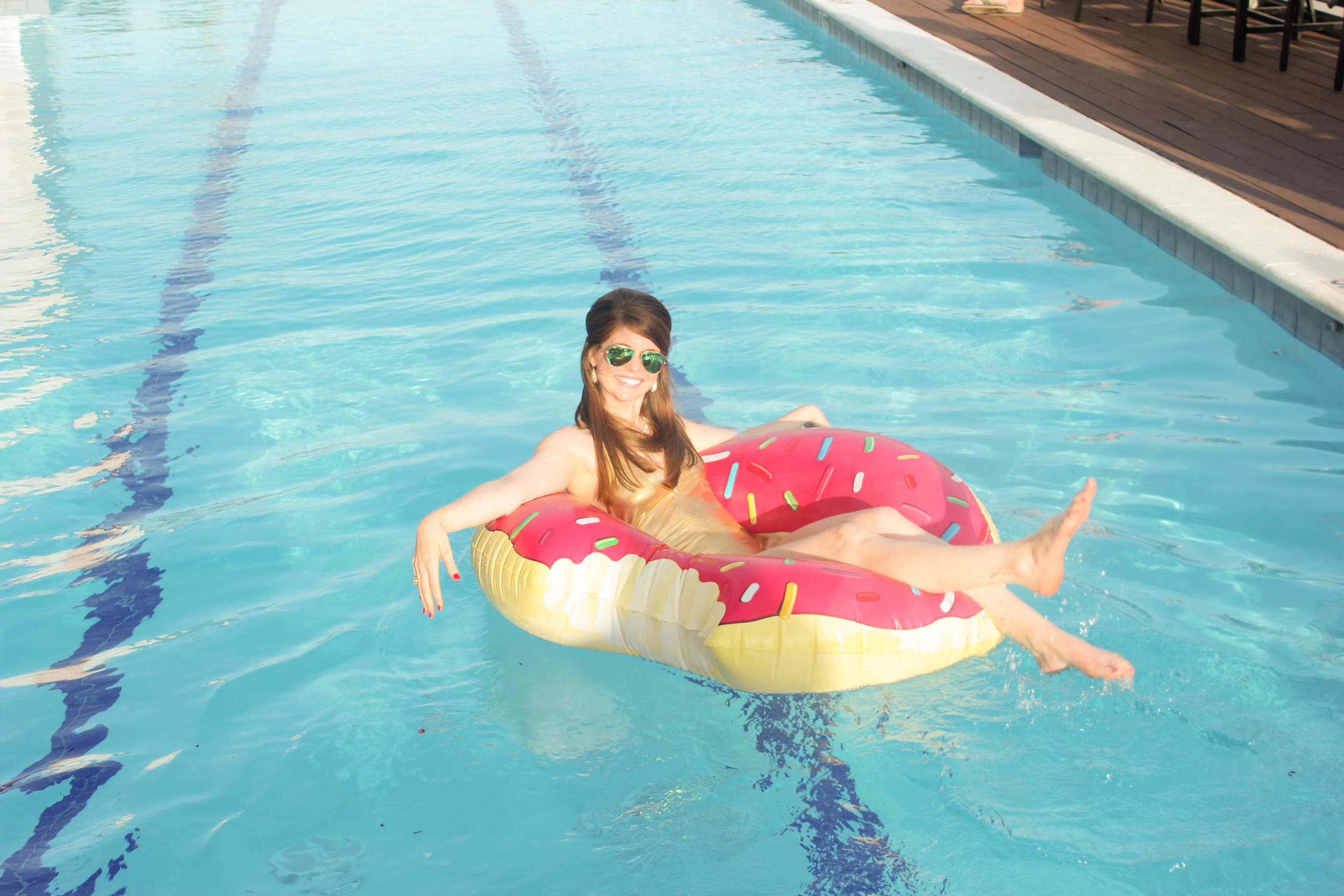 American Apparel Swimsuit and Donut Floatie | Southern Elle Style | Dallas Fashion Blogger