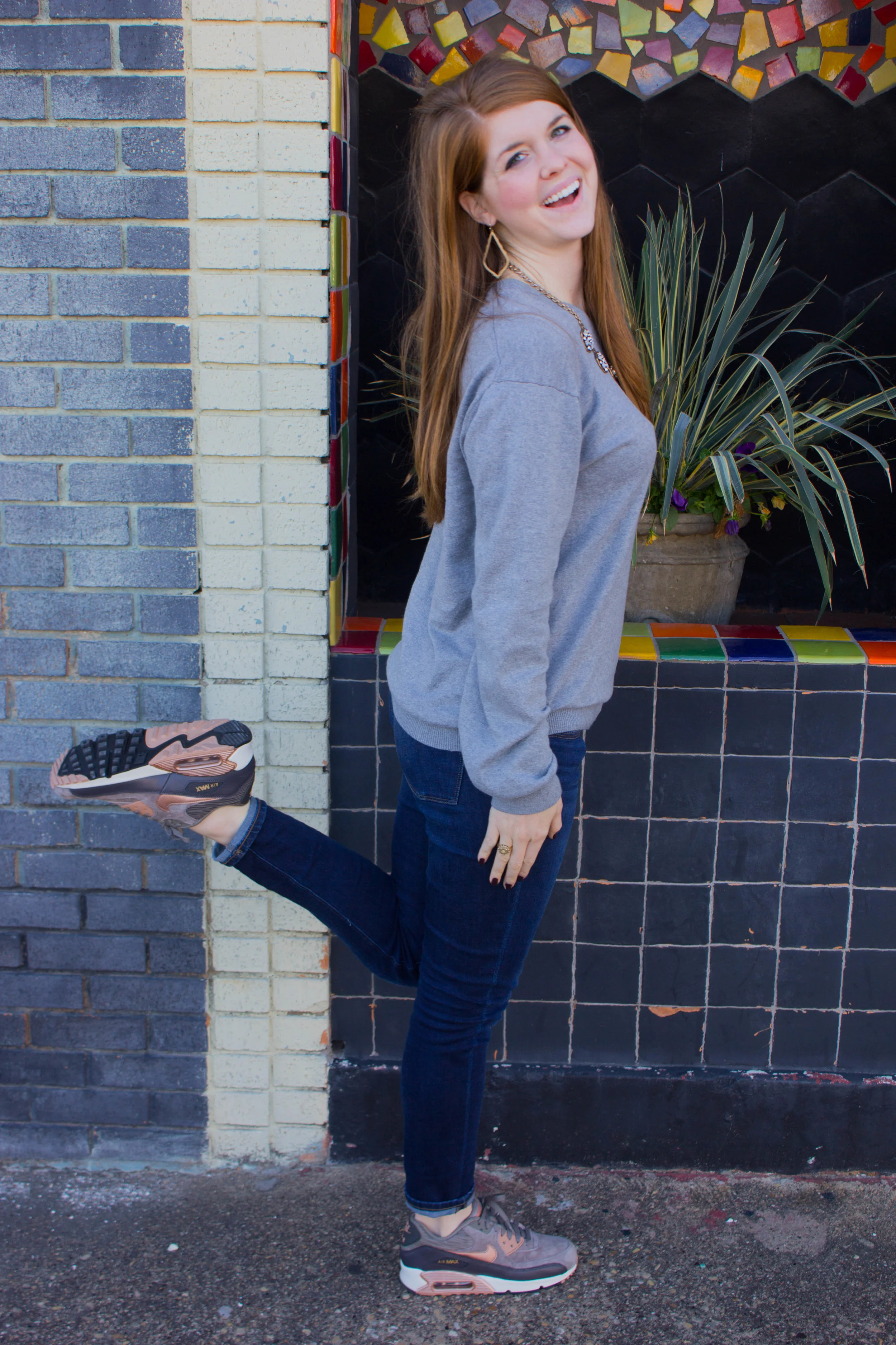 nike air max thea, dl 1961 emma jean legging, grey cashmere sweater