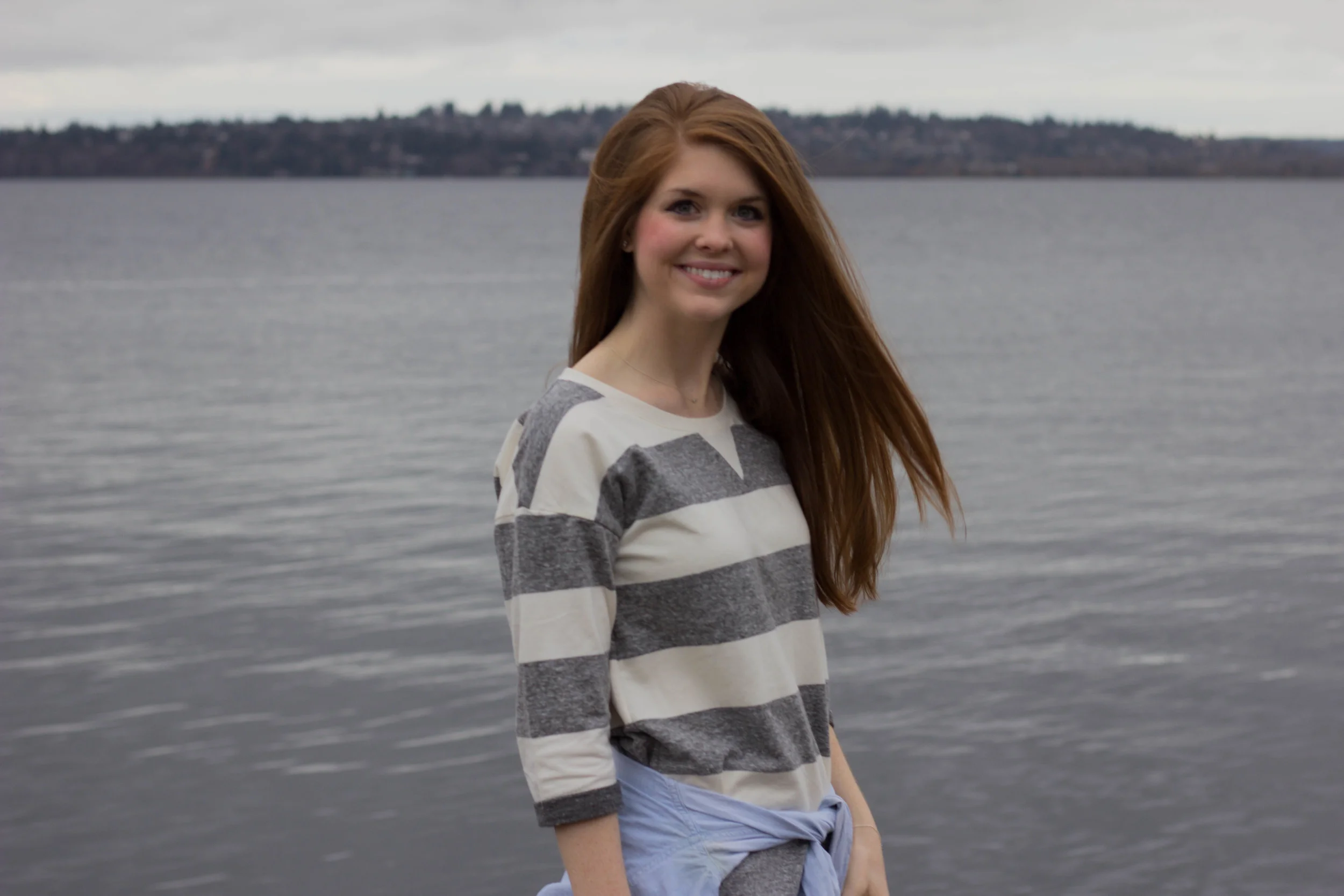 the woodmark hotel, seattle, washington, lake washington, haku booties, chambray top, ellison striped dress, the cutest hotel on lake washington