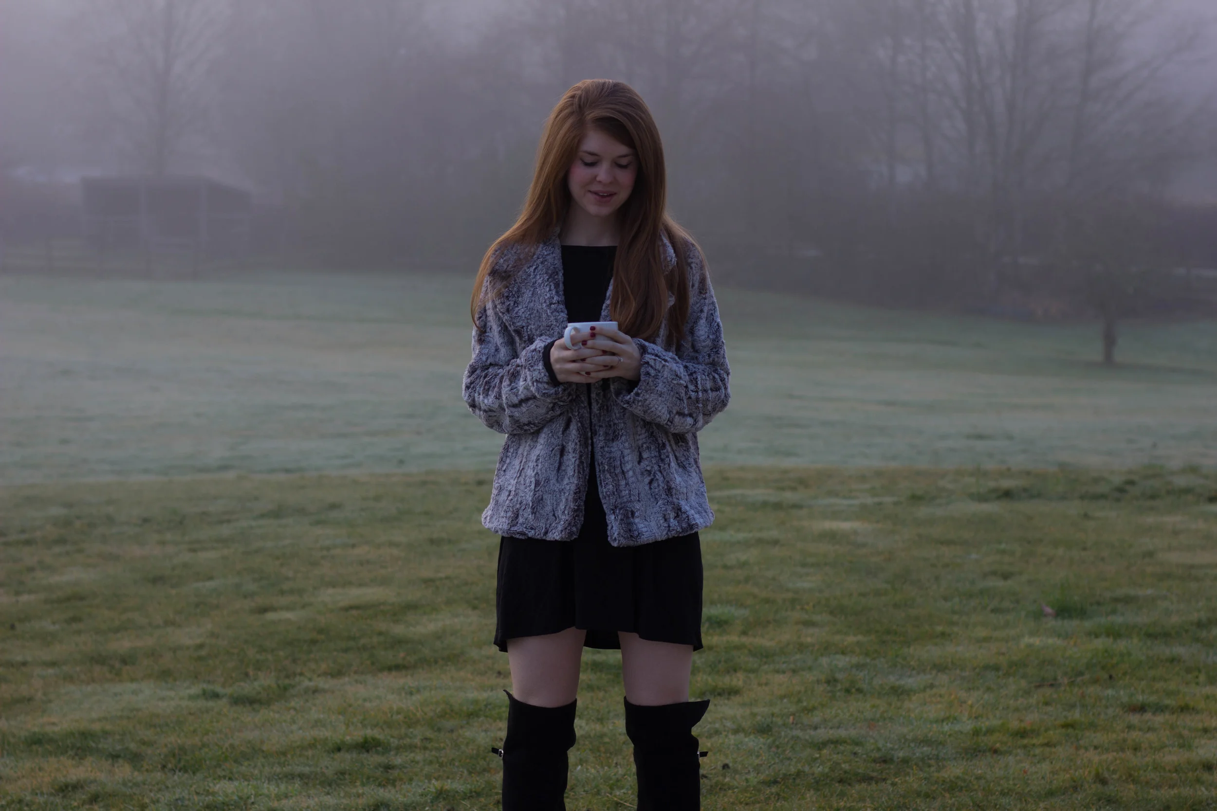 piko tunic, chinese laundry over the knee boots, show me your mumu fischer fur queen frost jacket, falls city, washington, seattle