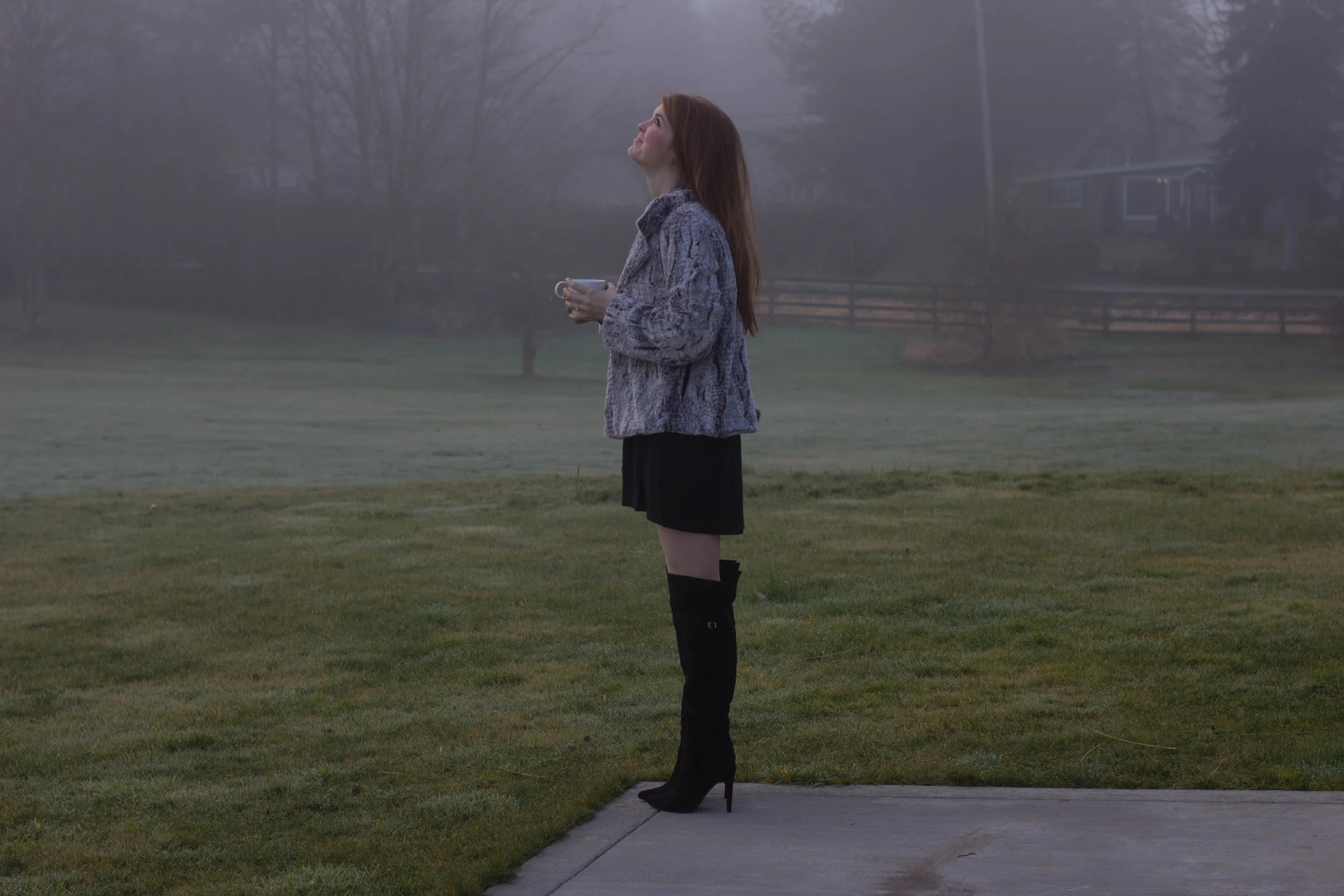 piko tunic, chinese laundry over the knee boots, show me your mumu fischer fur queen frost jacket, falls city, washington, seattle