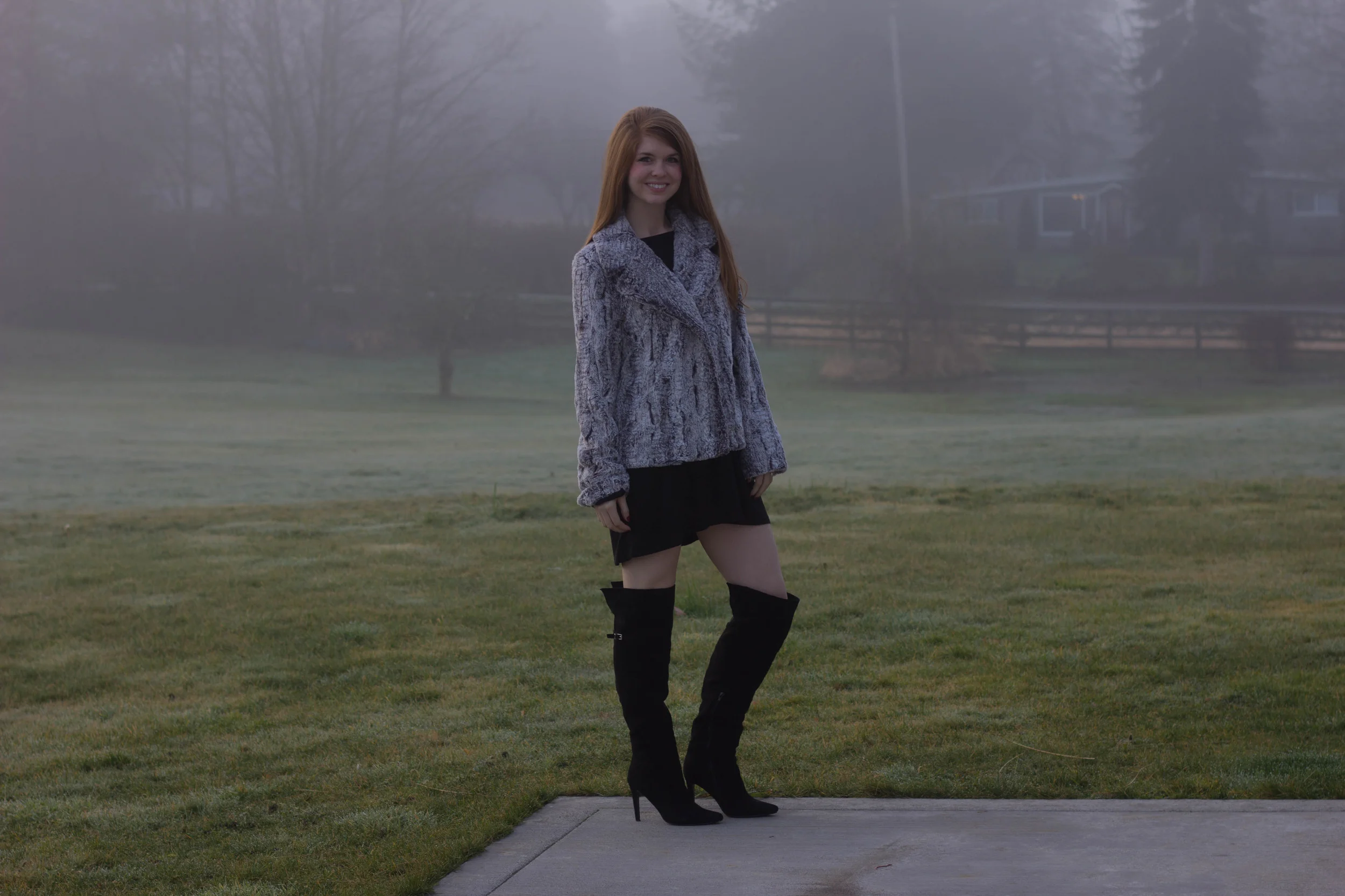 piko tunic, chinese laundry over the knee boots, show me your mumu fischer fur queen frost jacket, falls city, washington, seattle