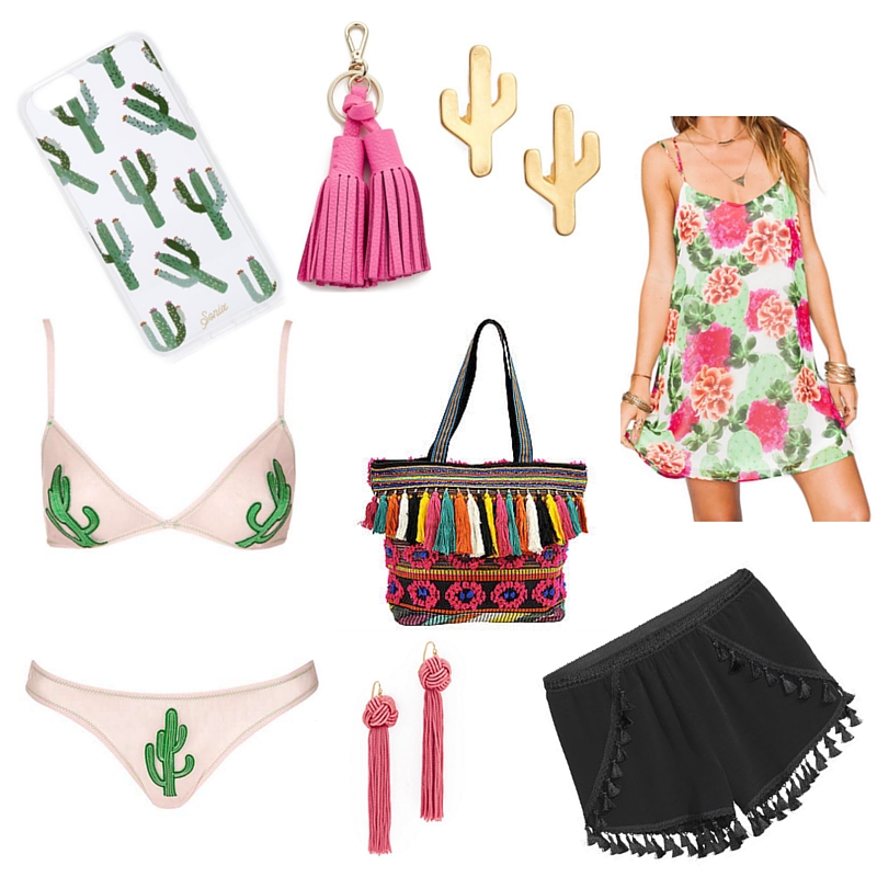 cactus and tassel trends, spring trends, shopbop, sonix cactus phone case, tassel shorts
