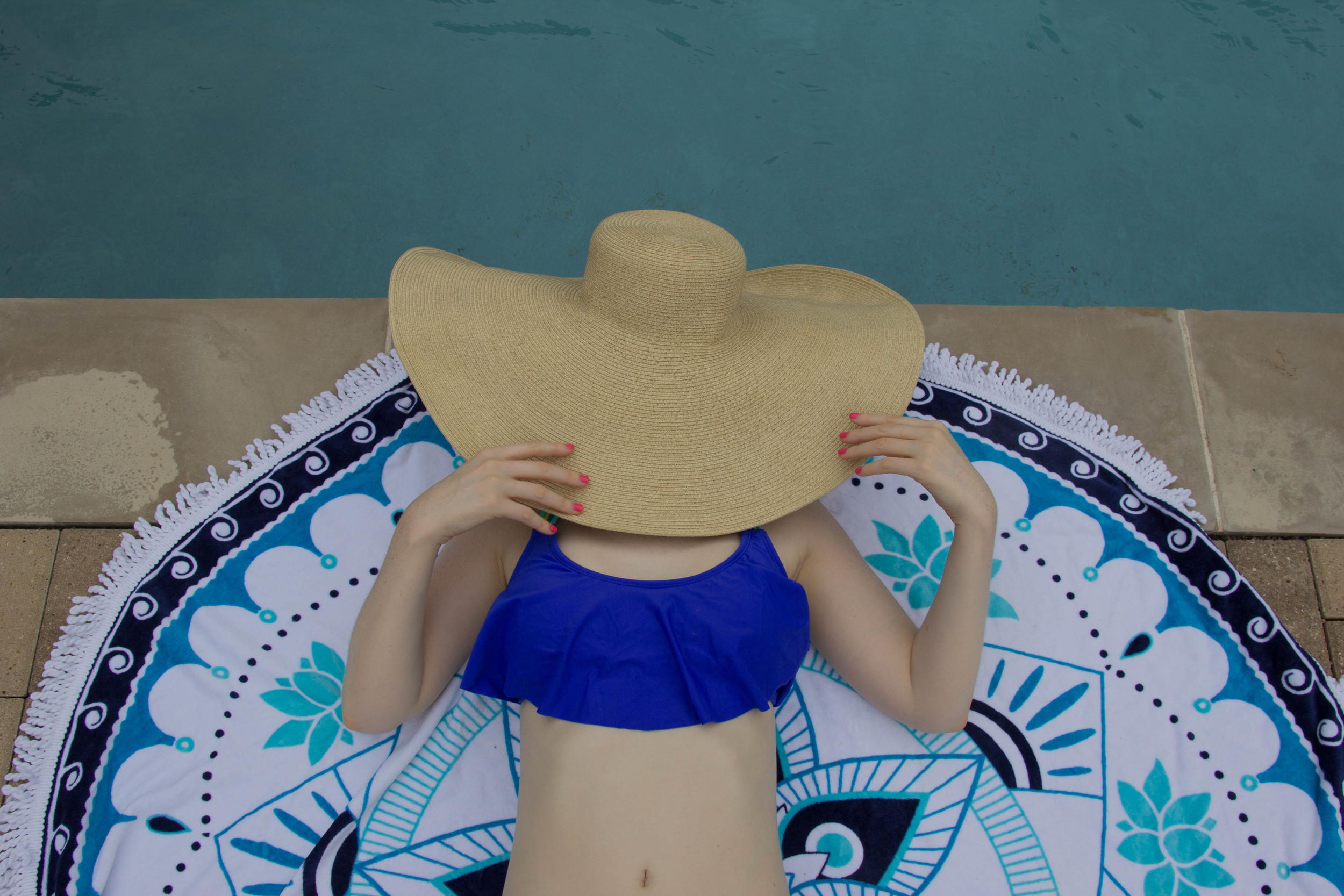 circle beach towel, round beach towel, epoch collective, australia, aquatic lotus, nofomo, target xhileration bikini, pool style