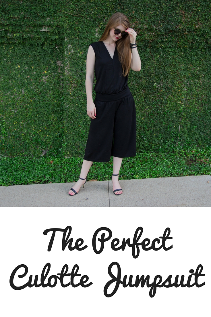 the perfect culotte jumpsuit, cultro clothing, nyc, lbd, karen walker sunglasses, tory burch heels