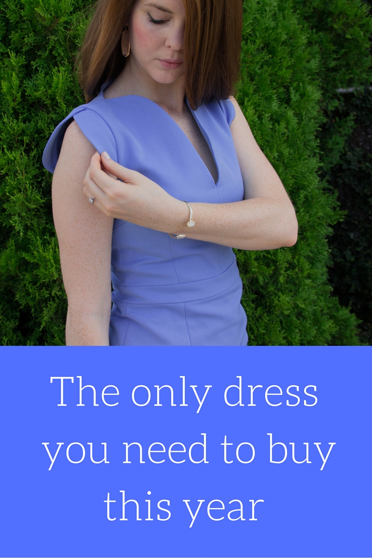 the only dress you need to buy this year, french connection dress, nordstrom, kendra scott lauren earrings, kendra scott drusy cuff