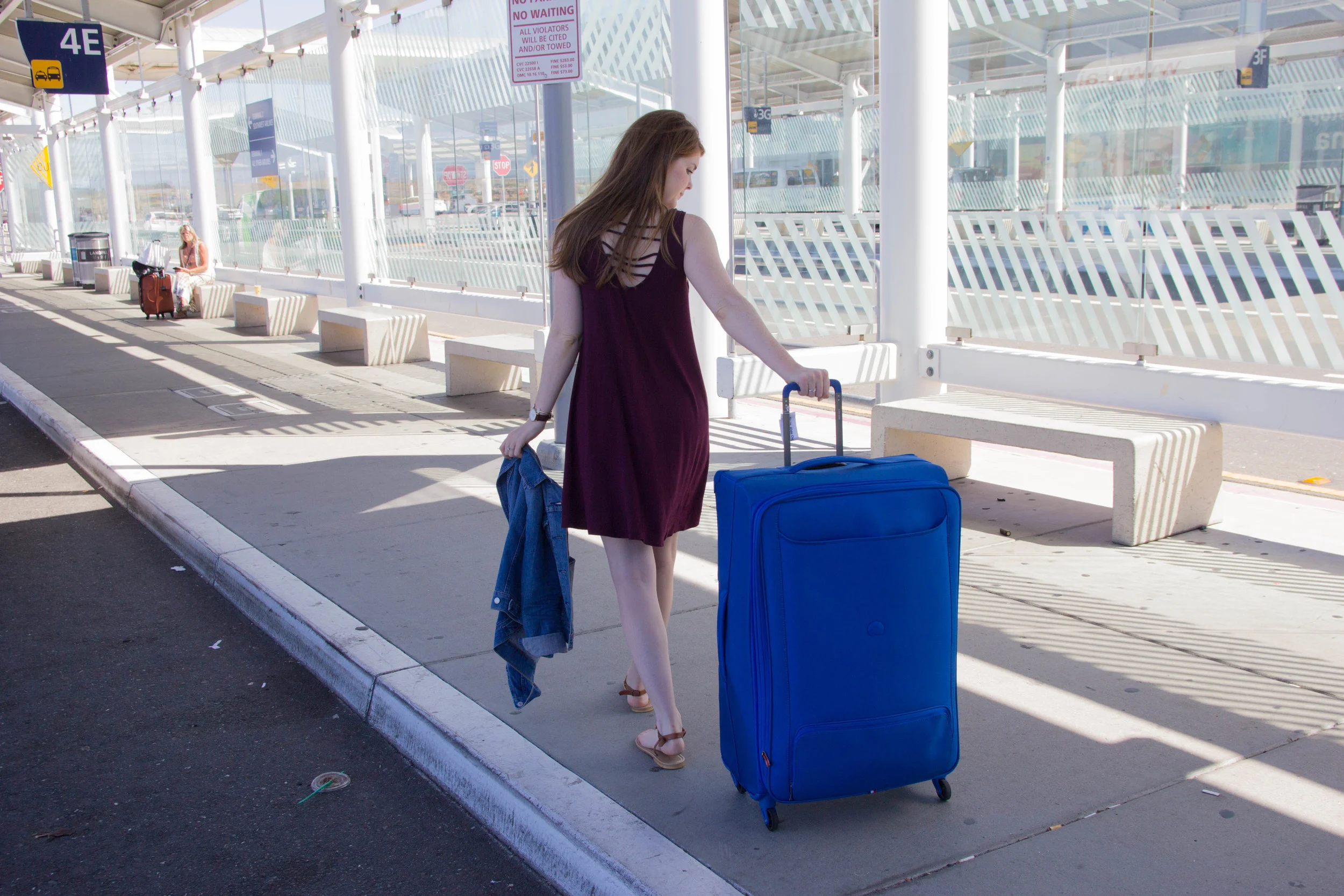 Delsey Chatillon Luggage, What is the best luggage to use for travel, nordstrom strappy tank dress, levi's denim jacket, kendra scott elton cuff, sophee earrings, daniel wellington watch, san francisco, california, packing hacks