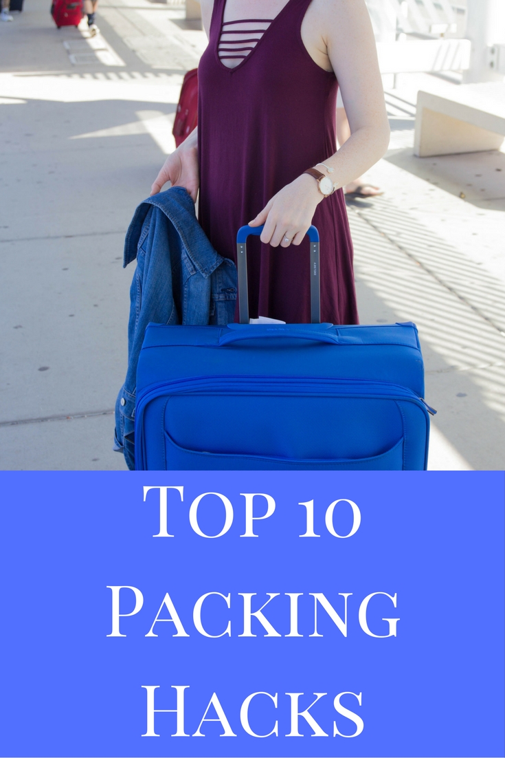 Delsey Chatillon Luggage, What is the best luggage to use for travel, nordstrom strappy tank dress, levi's denim jacket, kendra scott elton cuff, sophee earrings, daniel wellington watch, san francisco, california, packing hacks, top 10 packing hacks
