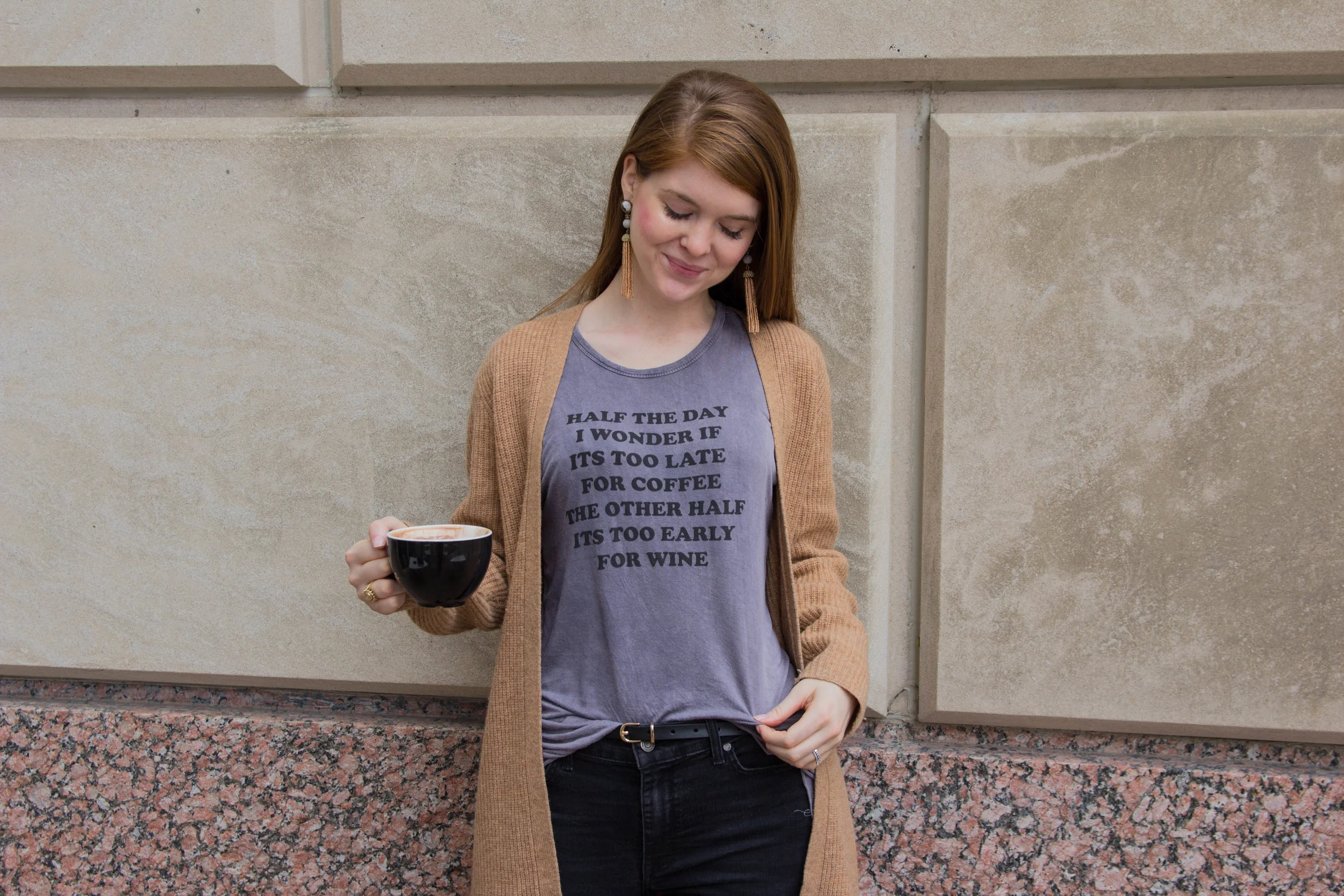 macbook tips, how i went from pc to mac, macbook 12", pink laptop, american eagle aerie don't ask why tank, j crew coat cardigan, long sweater, madewell distressed black jeans, baublebar tassel earrings, mac user, ascension coffee, dallas