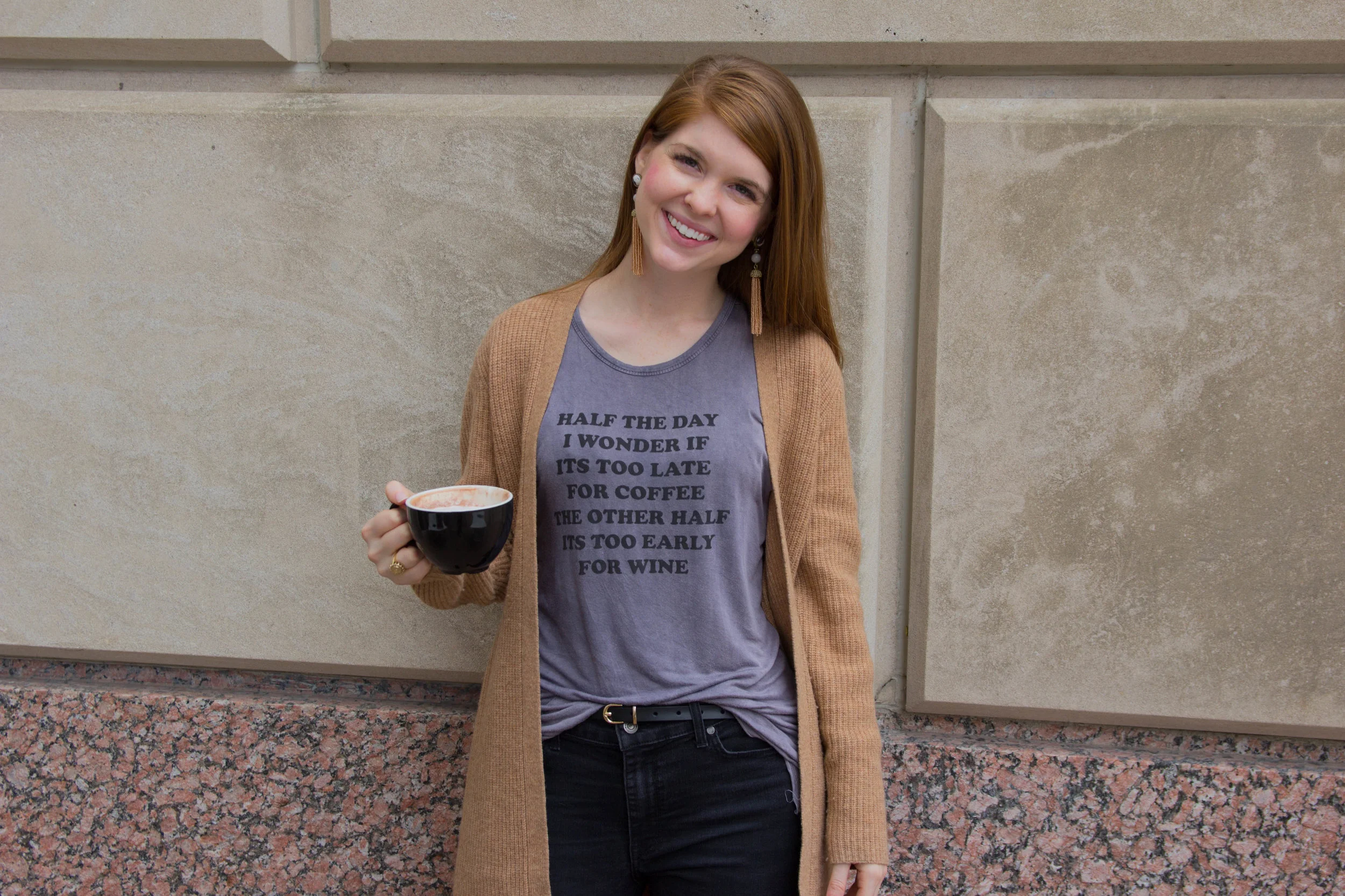 macbook tips, how i went from pc to mac, macbook 12", pink laptop, american eagle aerie don't ask why tank, j crew coat cardigan, long sweater, madewell distressed black jeans, baublebar tassel earrings, mac user, ascension coffee, dallas