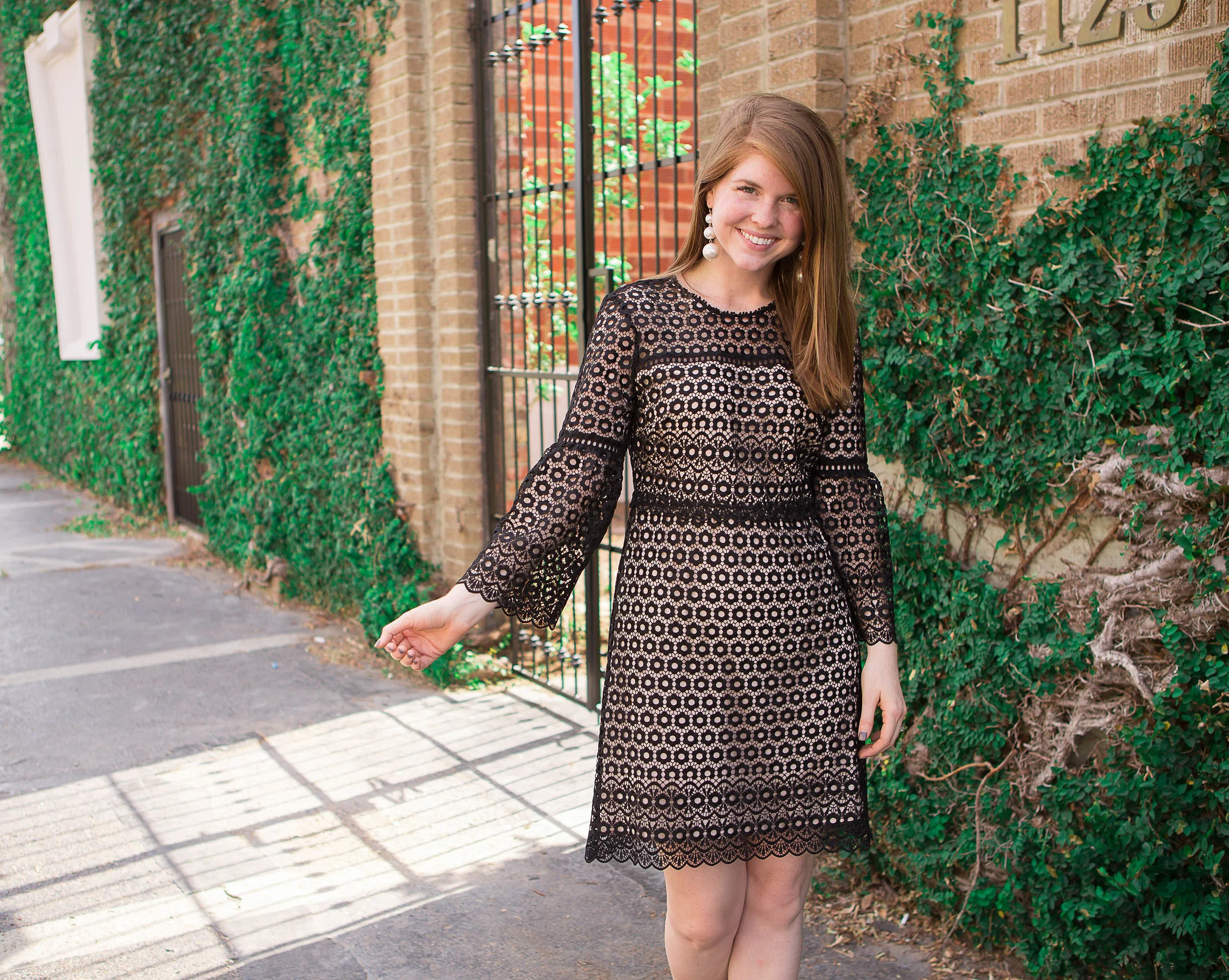 daisy lace dress j crew J Crew Daisy Lace Dress Crew Black Daisy Lace Eyelet Bell Sleeve Dress Size  8