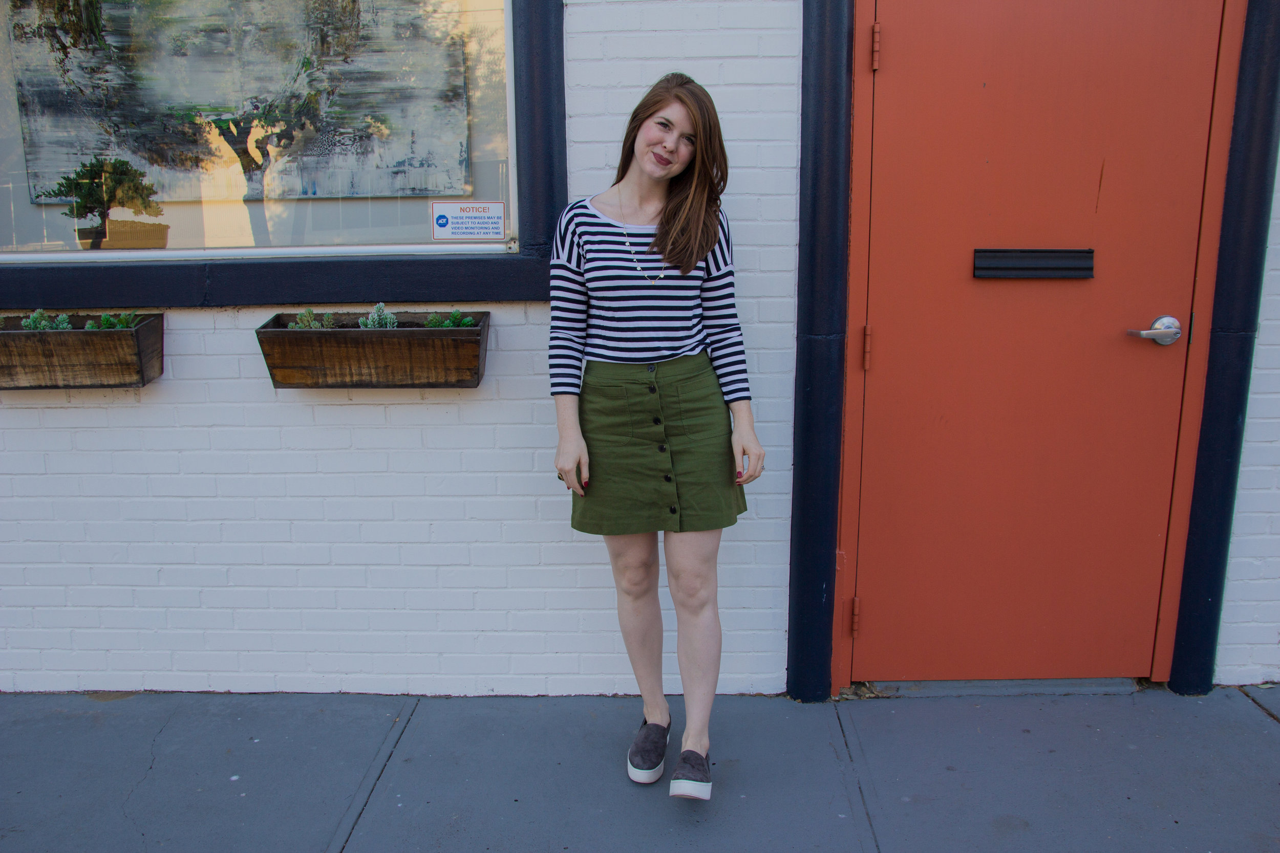 The Art of Versatility: Olive Button Up Skirt 3 Ways | LMents of Style ...