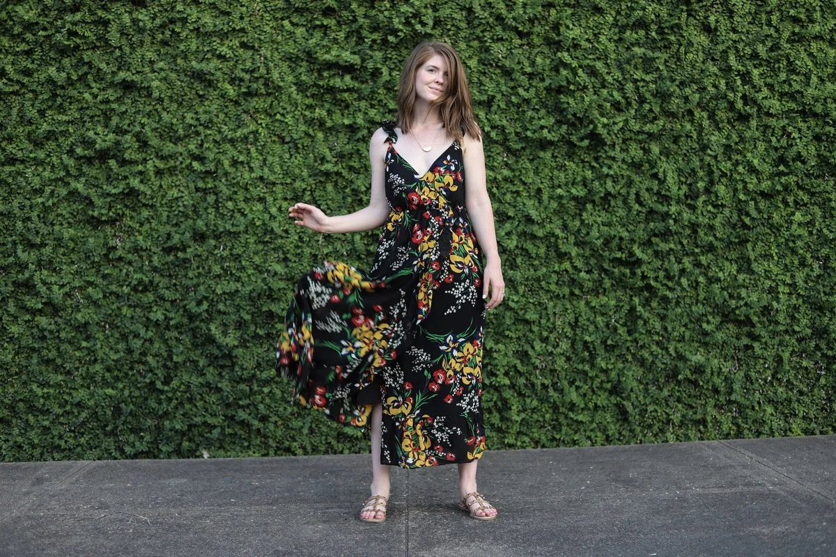 madewell ruffle strap wrap dress